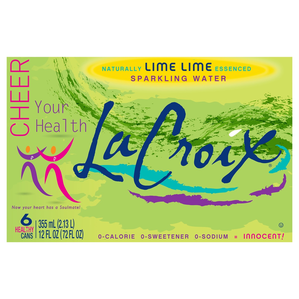 slide 1 of 1, La Croix Sparkling Water, Lime, 6 ct; 12 fl oz