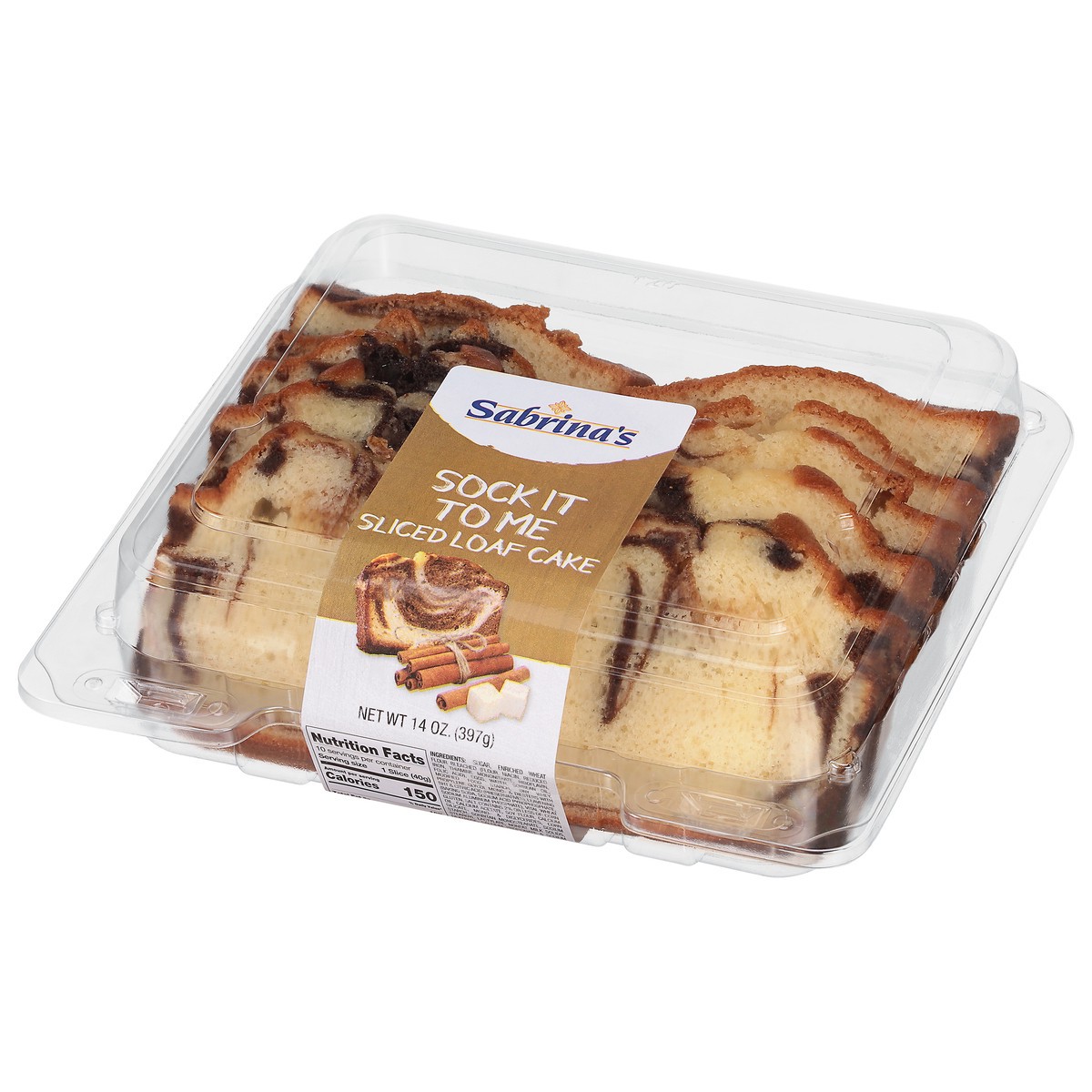 slide 3 of 11, Sabrina's Sliced Sock it to Me Loaf Cake 14 oz, 14 oz