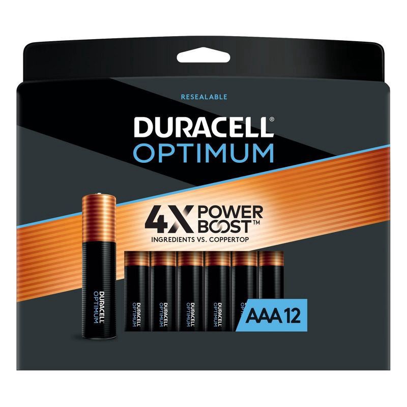 slide 1 of 6, Duracell Optimum Alkaline AAA Batteries, 12 ct