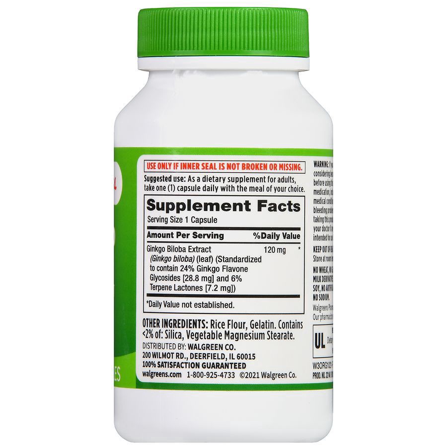 slide 2 of 5, Walgreens Ginkgo Bilboa 120 mg Capsules, 100 ct