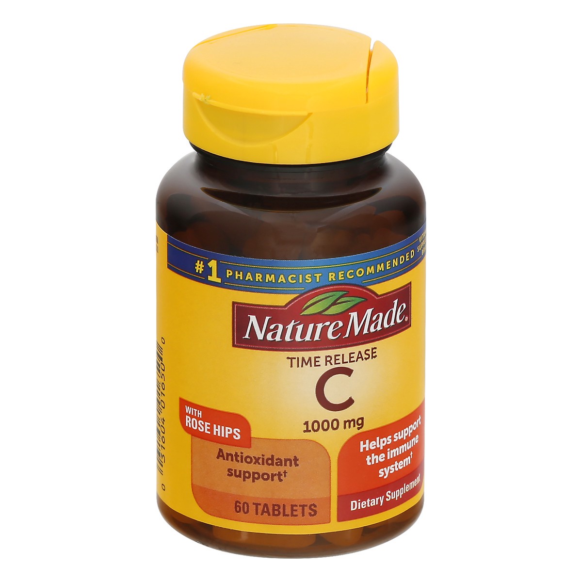 slide 3 of 12, Nature Made Vitamin C 1000 mg with Rose Hips, Dietary Supplement for Immune Support, 60 Time Release Tablets, 60 Day Supply, 60 ct