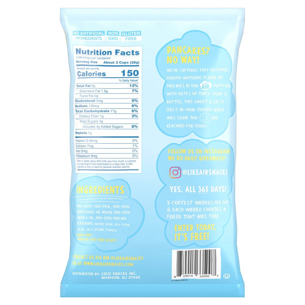 slide 2 of 2, Like Air Puffcorn, Pancake 4OZ, 4 oz