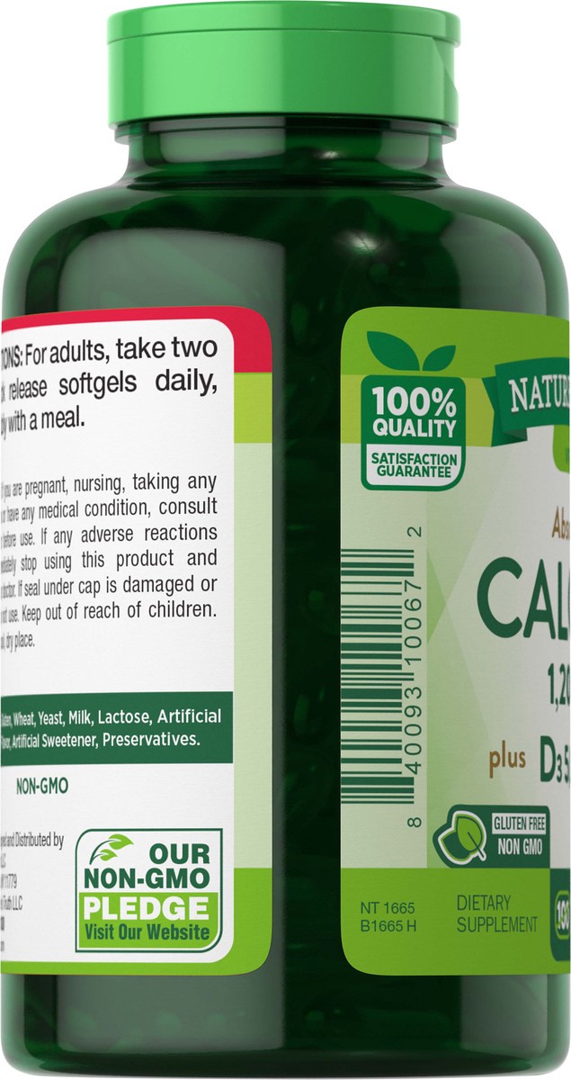 slide 3 of 5, Nature's Truth Calcium 1200 mg + D3 5000 IU Bonus 100+20 SG, 120 ct