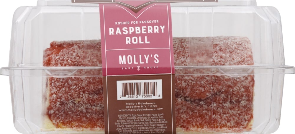 slide 1 of 1, Molly's Bake House Kosher for Passover Raspberry Roll, 14 oz