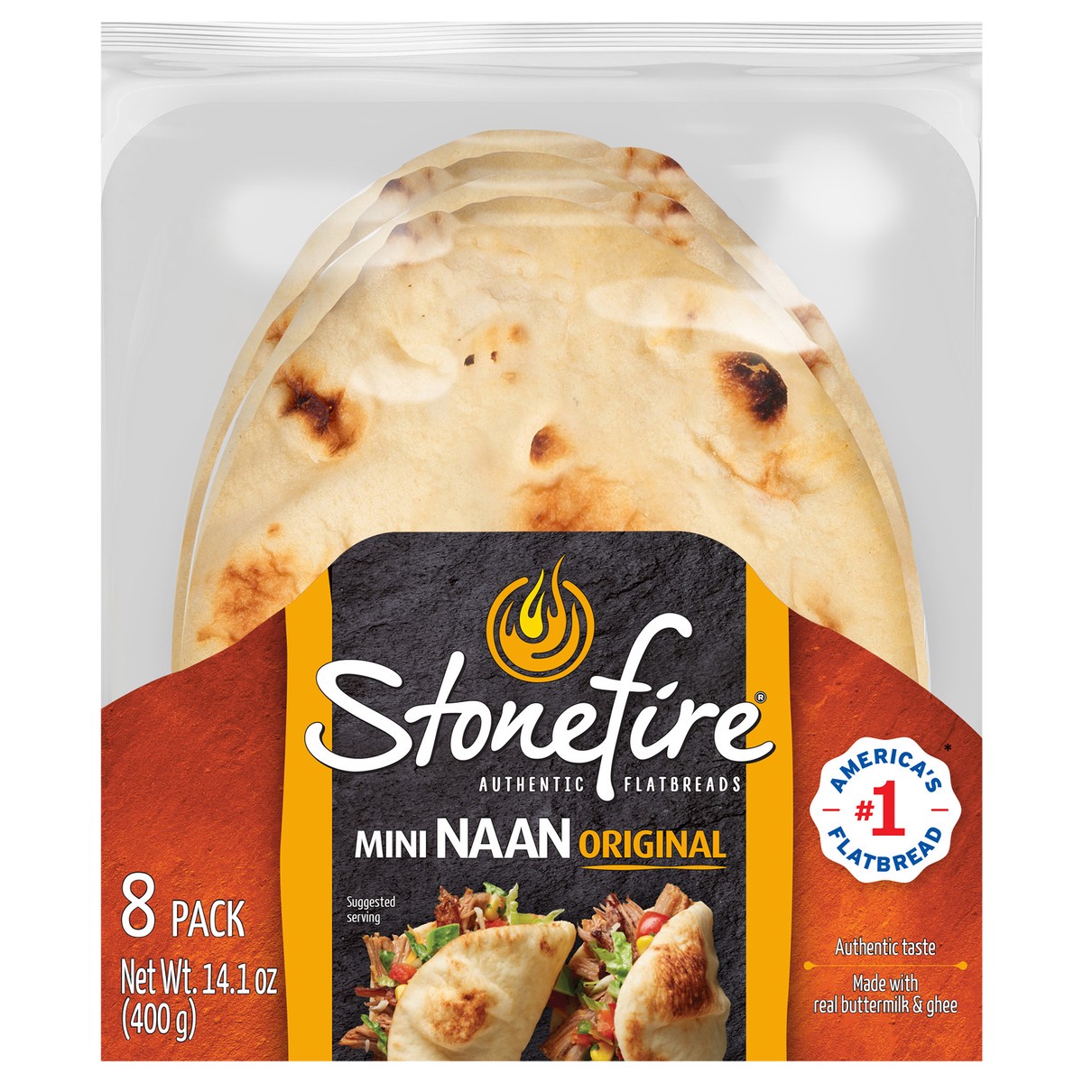 slide 1 of 7, Stonefire Original Mini Naan Family Pack, 14.1 oz