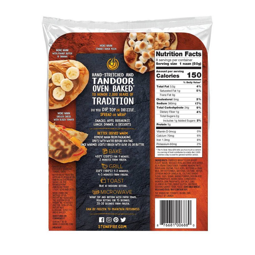 slide 7 of 7, Stonefire Original Mini Naan Family Pack, 14.1 oz