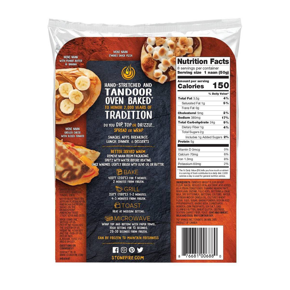 slide 2 of 7, Stonefire Original Mini Naan Family Pack, 14.1 oz