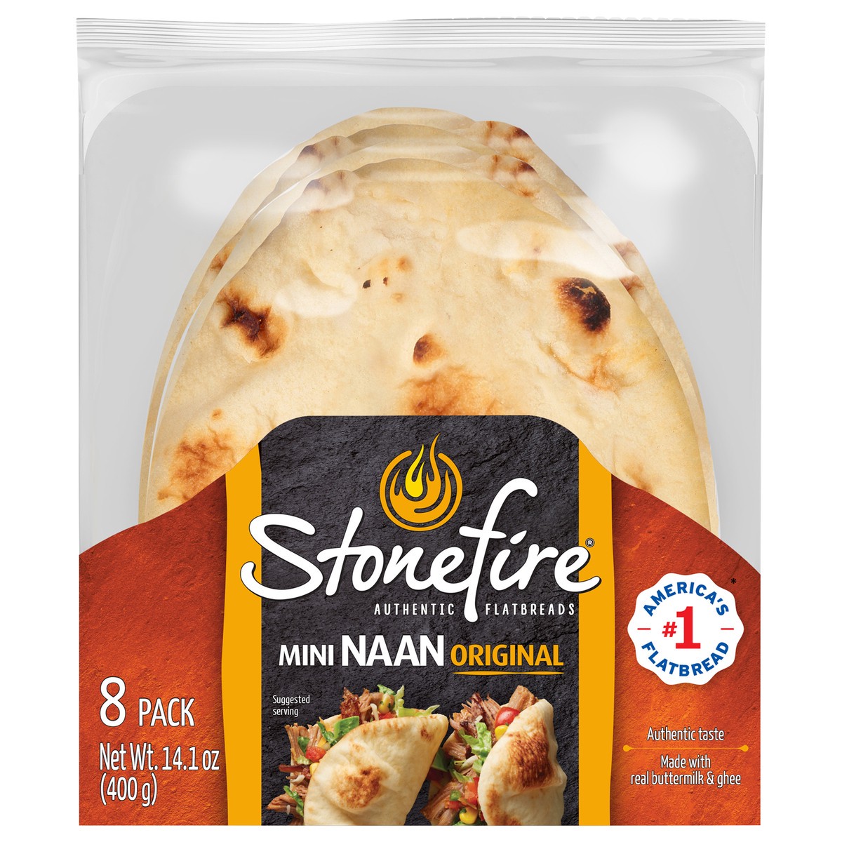 slide 1 of 7, Stonefire Original Mini Naan Family Pack, 14.1 oz