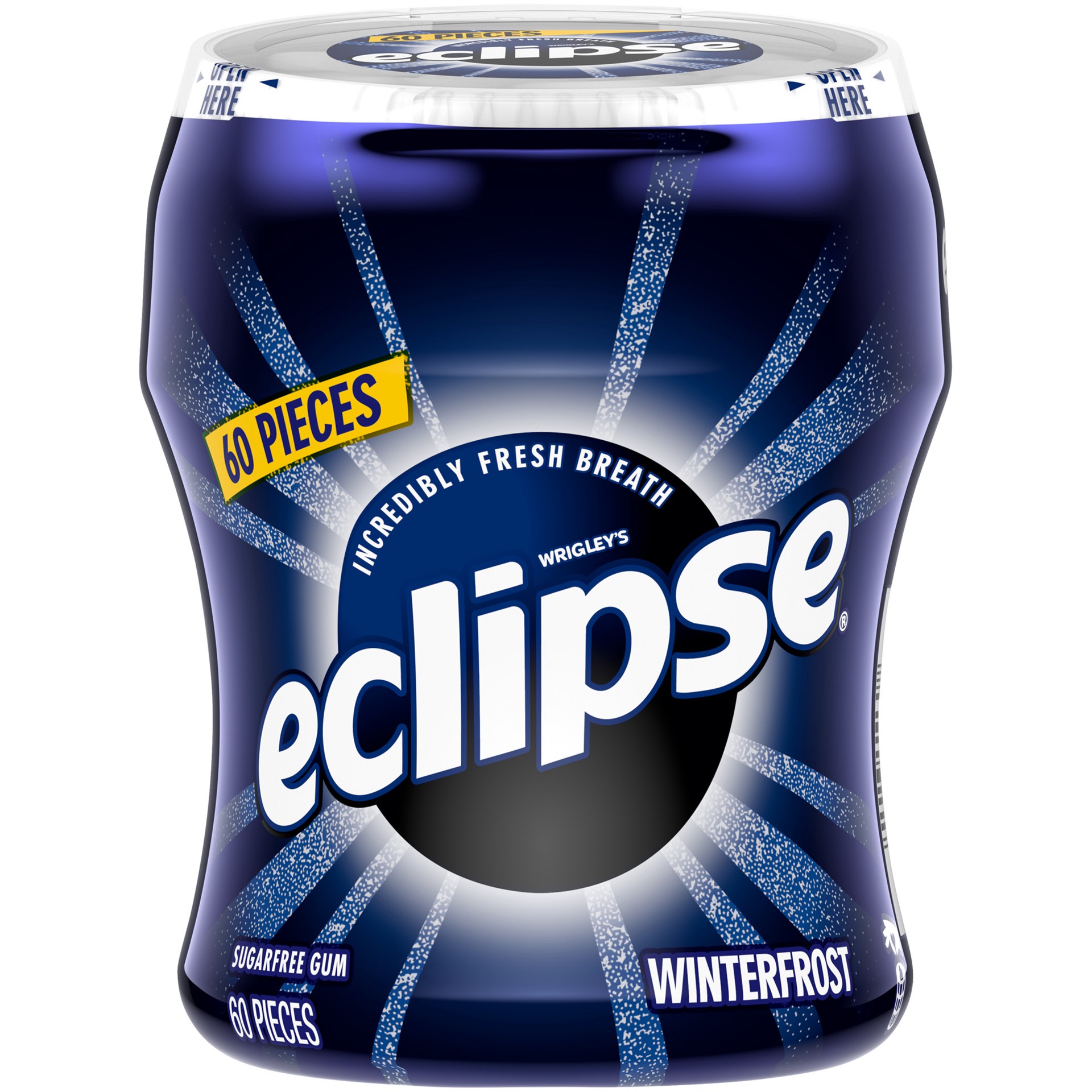 slide 1 of 10, ECLIPSE Winterfrost Sugar Free Chewing Gum, 60 ct Bottle, 60 pc