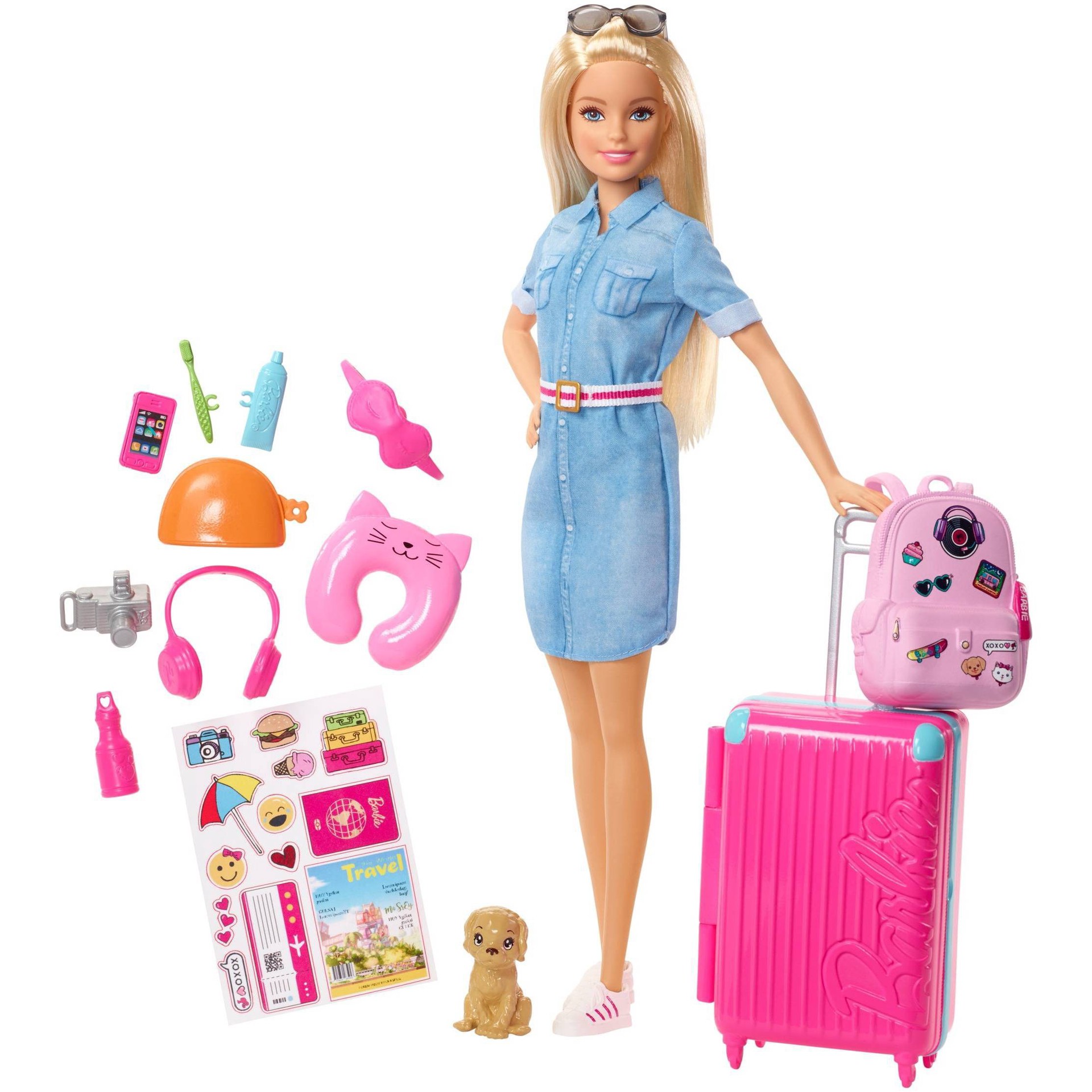 slide 1 of 17, Barbie Travel Doll & Puppy Playset, 1 ct