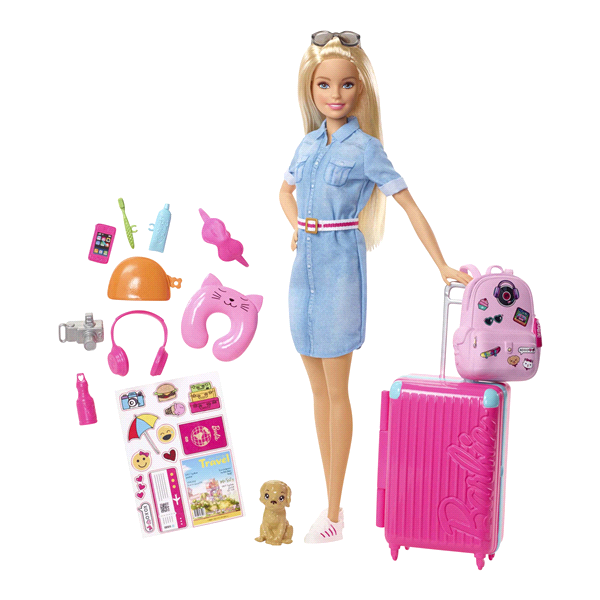 slide 6 of 17, Barbie Travel Doll & Puppy Playset, 1 ct