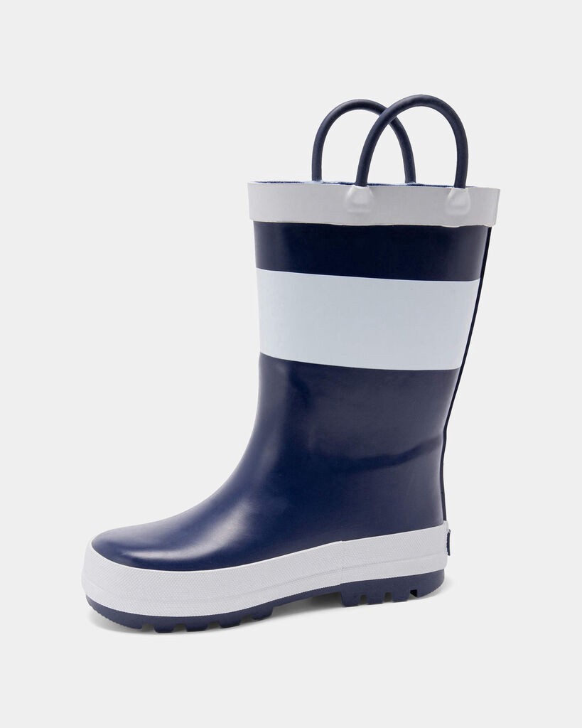 slide 4 of 6, Carter's Carters Toddler Boy Striped Rain Boots - Navy/White Navy/White 9, 1 ct