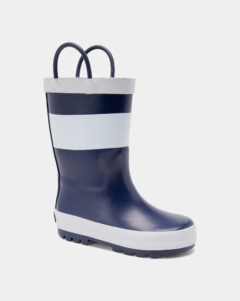 slide 1 of 6, Carter's Carters Toddler Boy Striped Rain Boots - Navy/White Navy/White 9, 1 ct