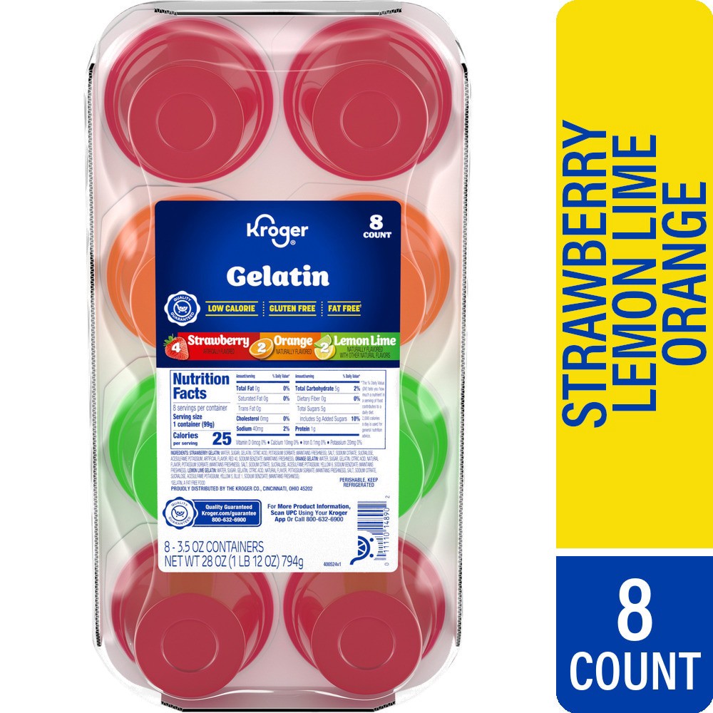 slide 1 of 5, Kroger Assorted Gelatin, 8 ct; 3.5 oz