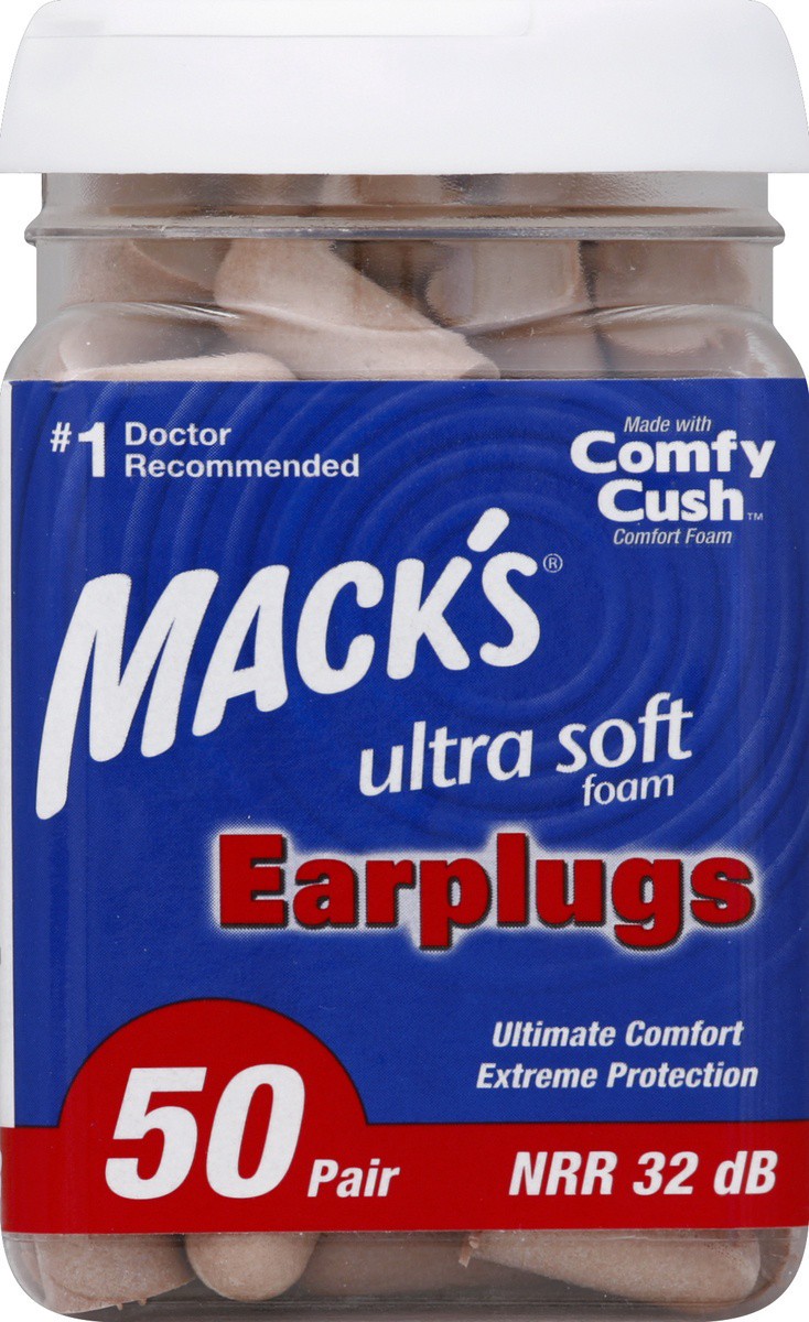 slide 2 of 7, Mack's Ultra Soft Foam Earplugs 50 pr, 50 pair