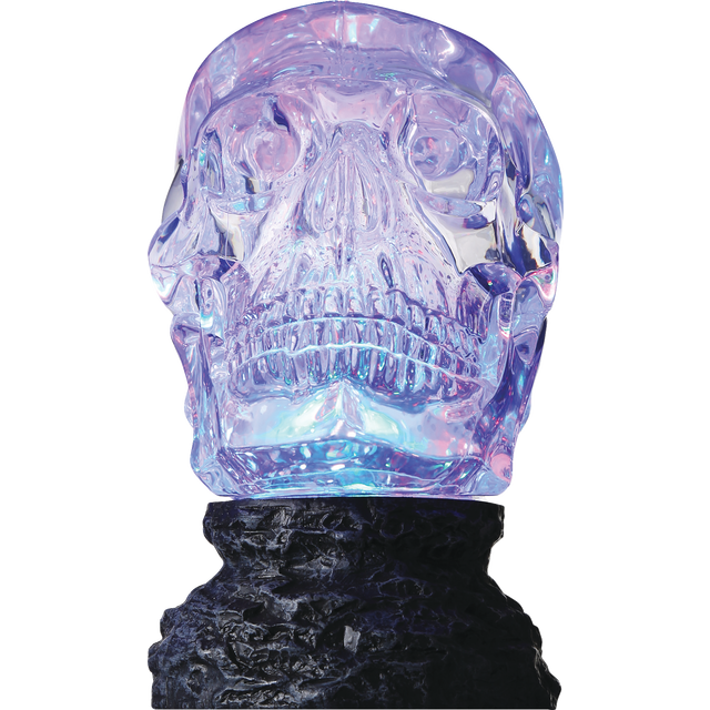 slide 1 of 1, SPOOKY VILLAGE Halloween Skull With Moving Water, 1 ct