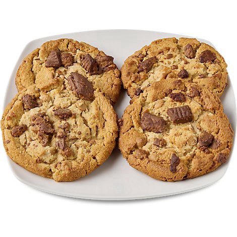 slide 1 of 1, Meat Warehouse Peanut Butter Cup Cookies 4 Count - Each, per lb