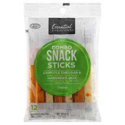 Essential Everyday Combo Snack Sticks, Chipotle Cheddar & Habanero Jack- 12 ct
