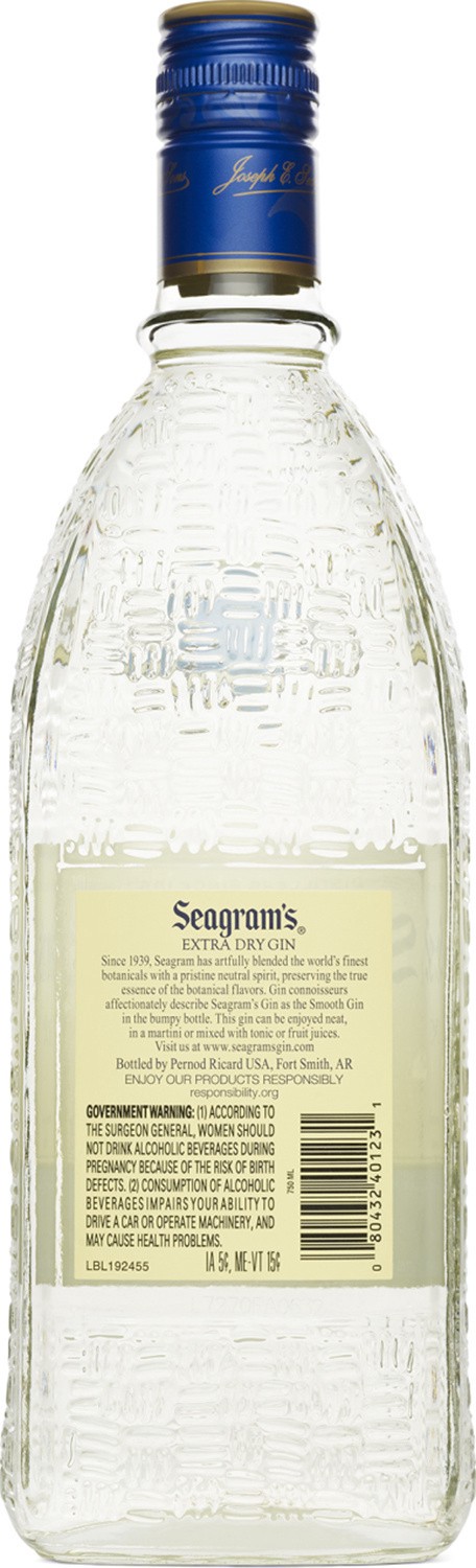 slide 2 of 8, Seagrams Gin Seagrams Extra Dry Gin 750mL Plastic Bottle, 750 ml