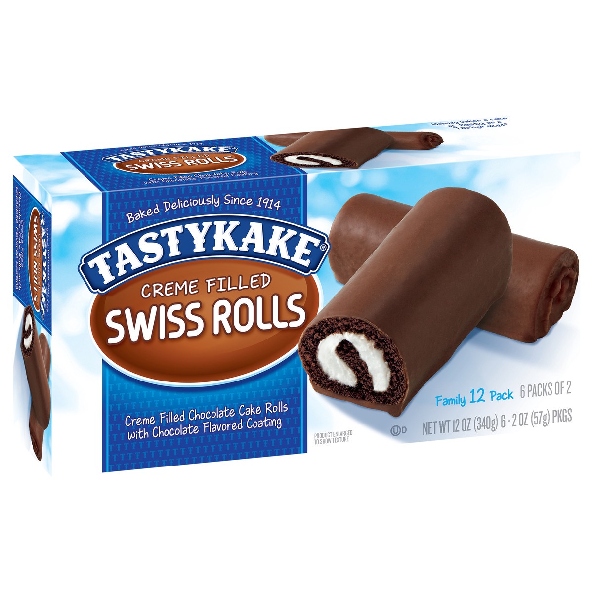 slide 2 of 9, Tastykake Creme Filled Swiss Rolls Family 12 Pack 12 Pack 6 ea, 6 ct