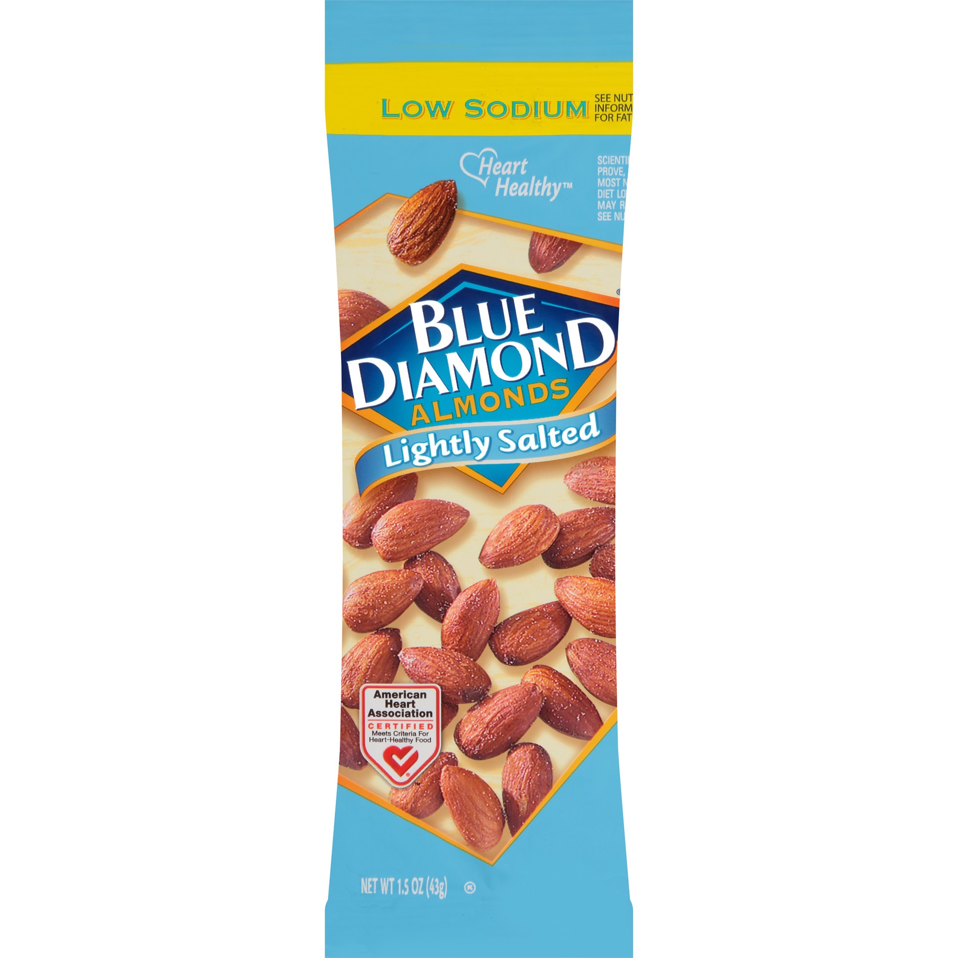 slide 1 of 2, Blue Diamond Lightly Salted Low Sodium Almonds, 1.5 oz