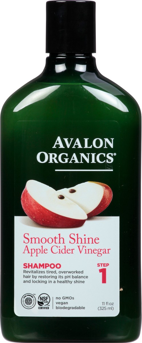 slide 7 of 9, Avalon Organics Smooth Shine Apple Cider Vinegar Shampoo 11 fl. oz. Bottle, 11 fl oz