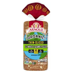Arnold Organic Thin Sliced 22 Grains Bread, 20 oz