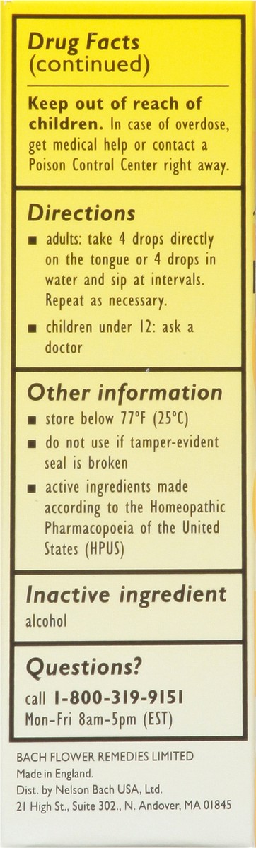 slide 9 of 9, Bach Original Flower Remedies Rescue Remedy Natural Stress Relief Dropper 0.7 fl oz, 20 ml