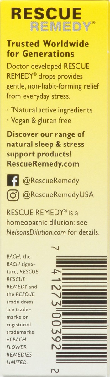 slide 5 of 9, Bach Original Flower Remedies Rescue Remedy Natural Stress Relief Dropper 0.7 fl oz, 20 ml