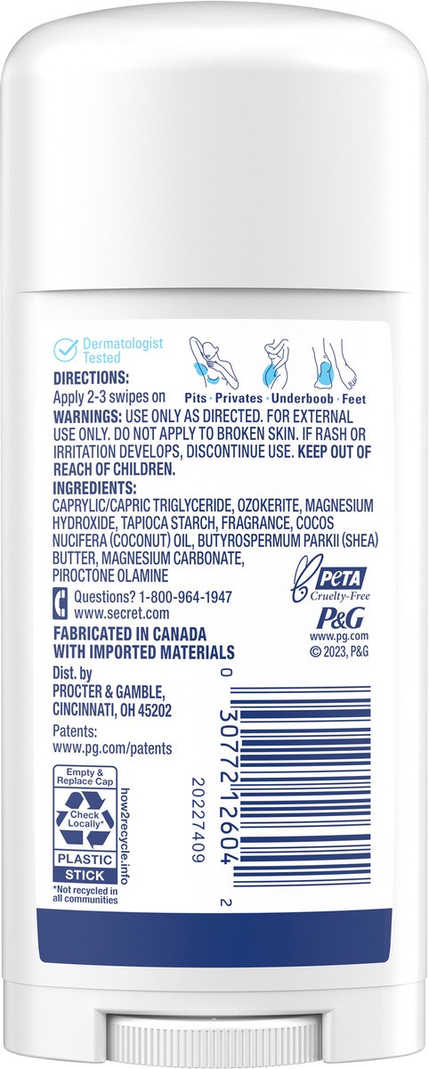 slide 2 of 7, Secret Whole Body Stick Aluminum Free Deodorant for Women with notes of Fresh Lilac Waterlily 2.4oz, 2.4 oz