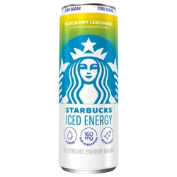 Starbucks Iced Energy Zero Sugar Sparkling Energy Drink Blueberry Lemonade 12 Fl Oz