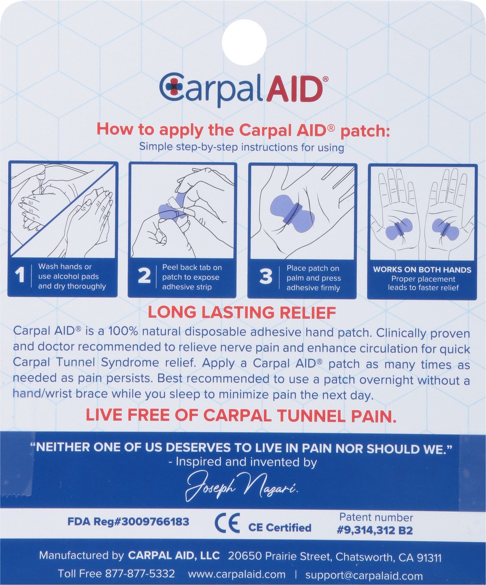 slide 5 of 9, Carpal Aid Hand Patches 1 ea, 1 ct