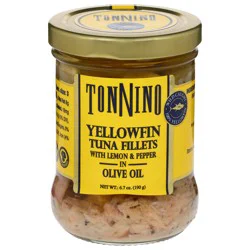 Tonnino Yellowfin Tuna Fillets with Lemon & Pepper in Olive Oil 6.7 oz