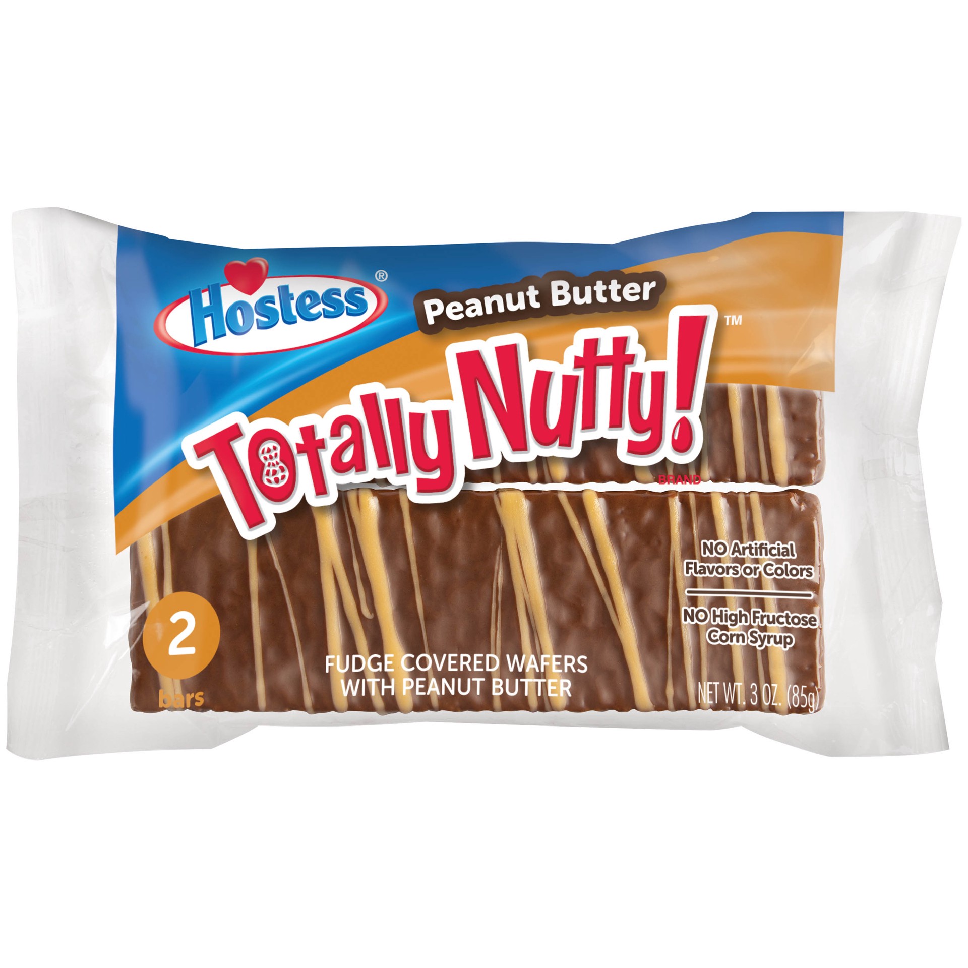 slide 1 of 3, HOSTESS Peanut Butter TOTALLY NUTTY! Wafers Single Serve, 2 count, 3.0 oz, 3 oz