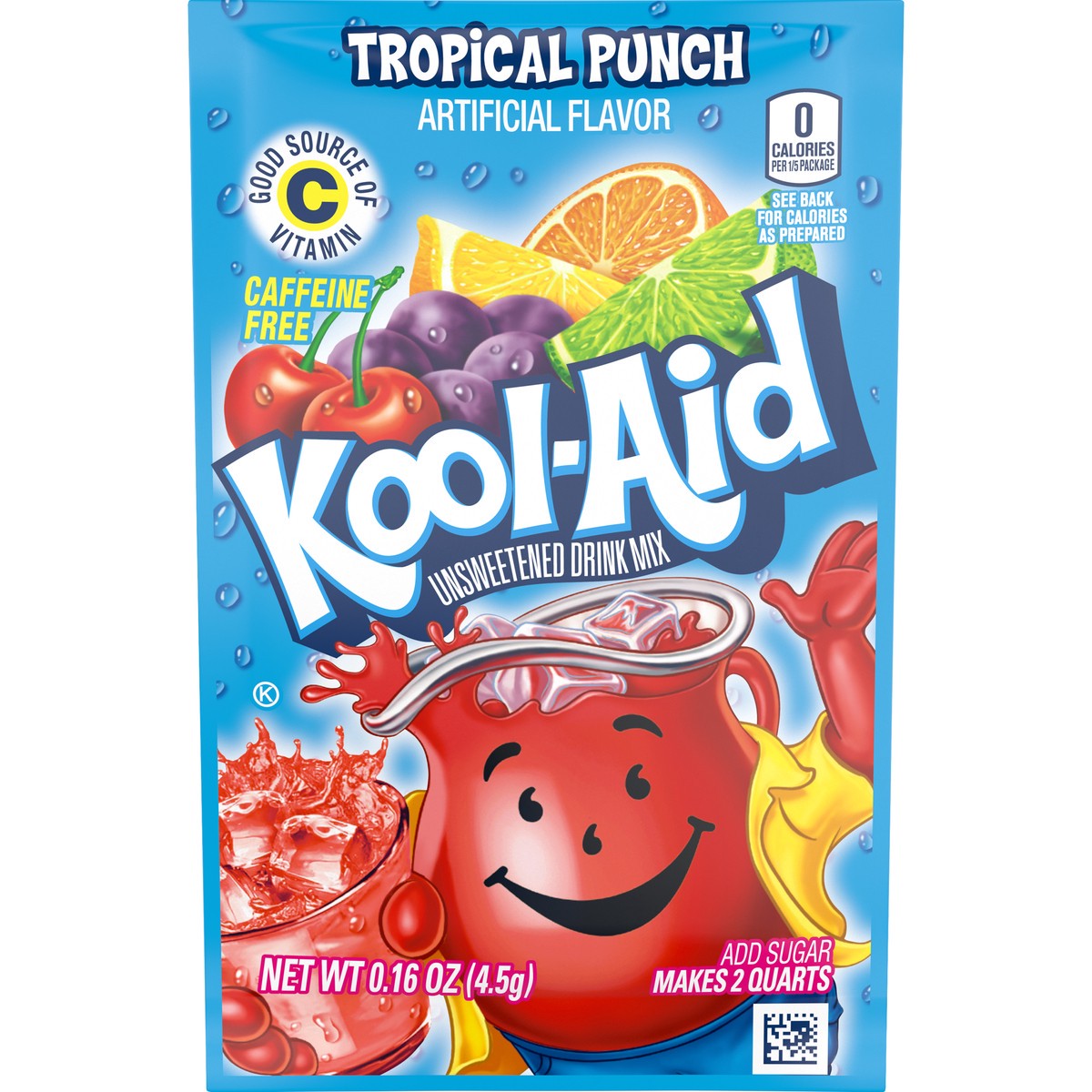 slide 1 of 5, Kool-Aid Unsweetened Tropical Punch Drink Mix Single Packet, 0.16 oz