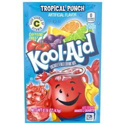 Kool-Aid Unsweetened Tropical Punch Powdered Drink Mix, 0.16 oz. Packet