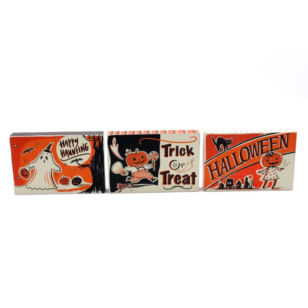 slide 1 of 1, Holiday Home Vintagge Halloween Signs - Assorted, 6 in