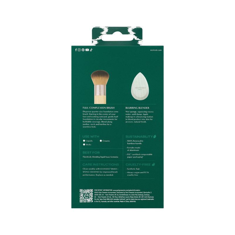slide 9 of 9, EcoTools Blend & Blur Duo Makeup Blending Sponge, 1 ct