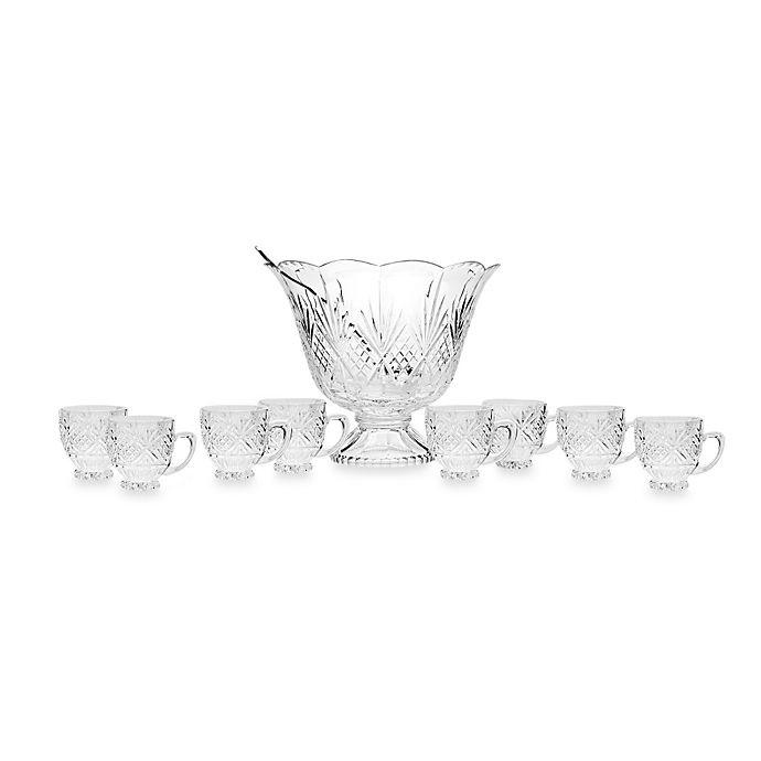 slide 1 of 1, Godinger Dublin Crystal 10-Piece Punch Bowl Set, 1.5 gal