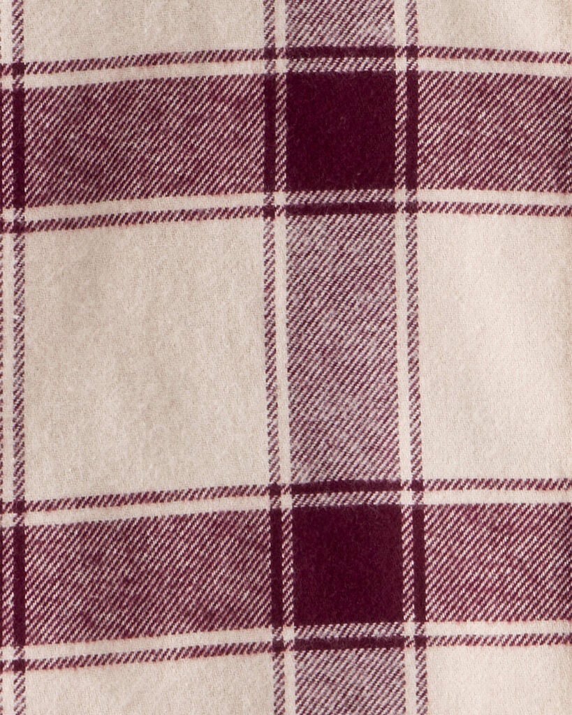 slide 2 of 2, Oshkosh Toddler Boy Plaid Button-Down Shirt - Maroon/Cream Plaid 3T, 1 ct