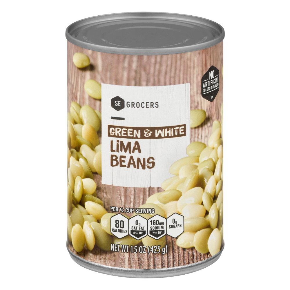 slide 1 of 1, SE Grocers Lima Beans Green & White, 15 oz
