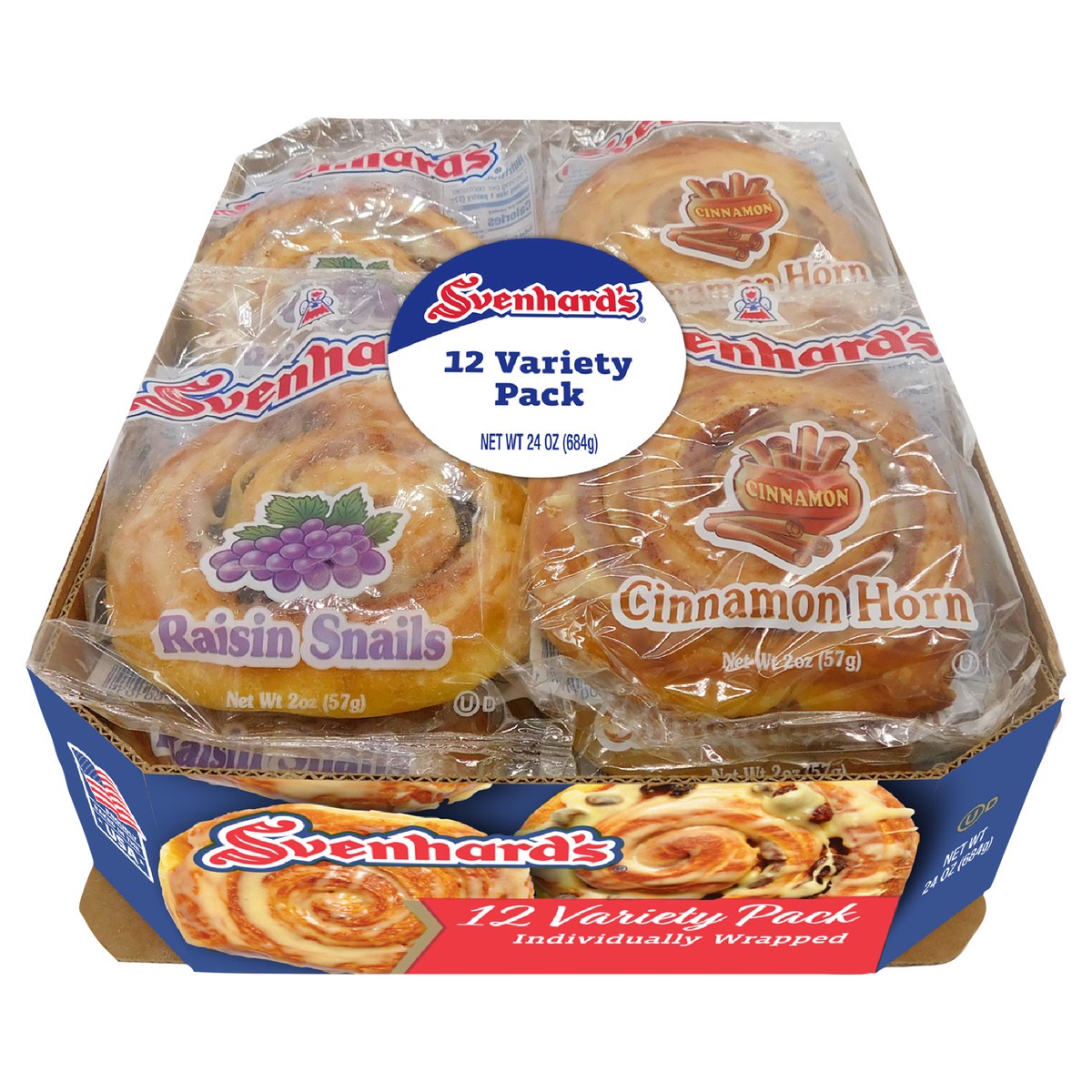 slide 1 of 3, Svenhard's Cinnamon & Raisin Pastry Variety Pack, 12 ct