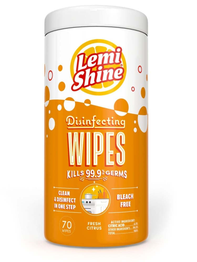 slide 1 of 1, Lemi Shine Fresh Citrus Disinfecting Wipes, 70 ct