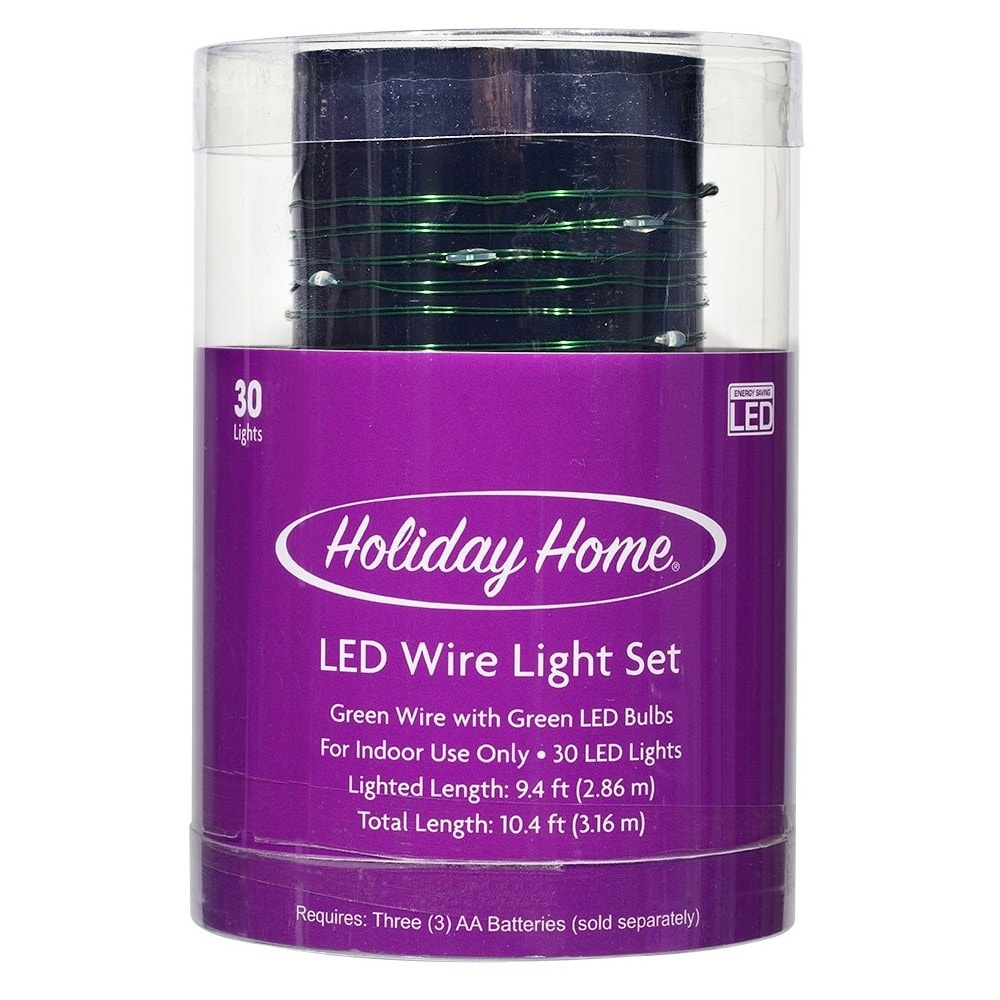 slide 1 of 1, Holiday Home Indoor Led Wire Light Set - Green, 10.4 ft