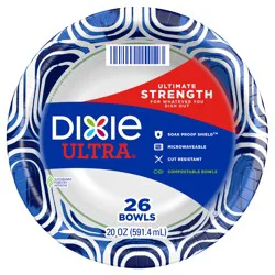 Dixie Ultra Compostable 20 Ounce Bowls, 26 Count
