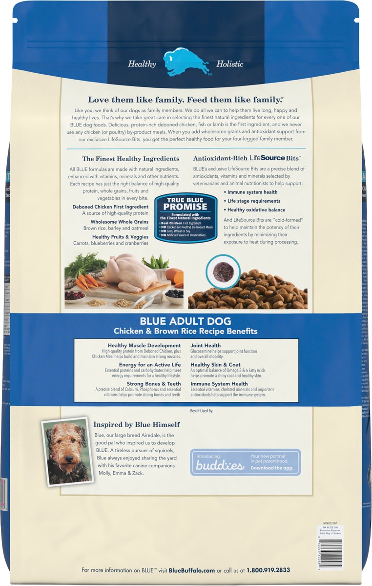 slide 7 of 8, Blue Buffalo Adult Dog Food Chicken & Brown Rice, 24 lb