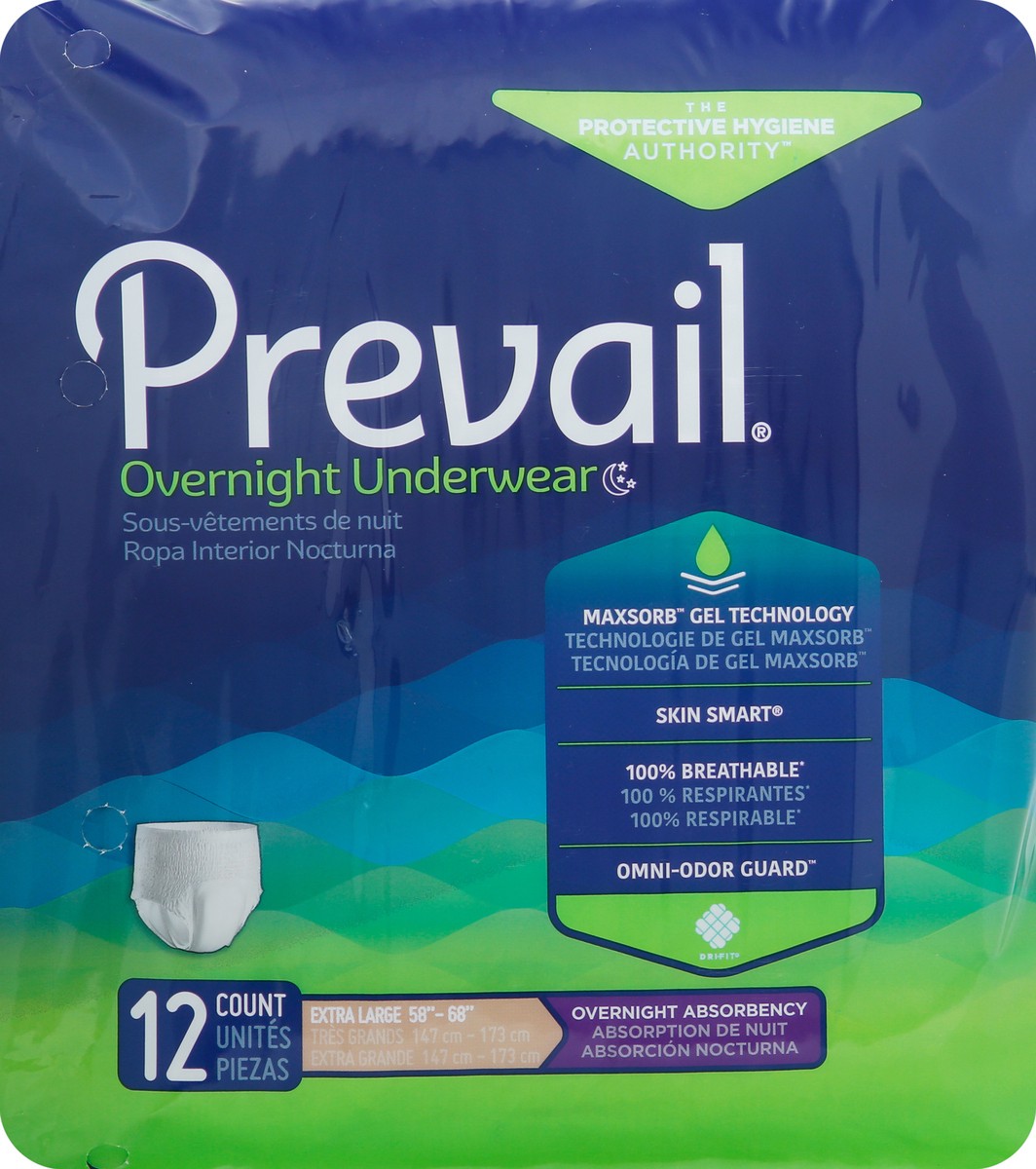 slide 4 of 13, Prevail Extra Large Overnight Absorbency Underwear XL 12 ea, 12 ct