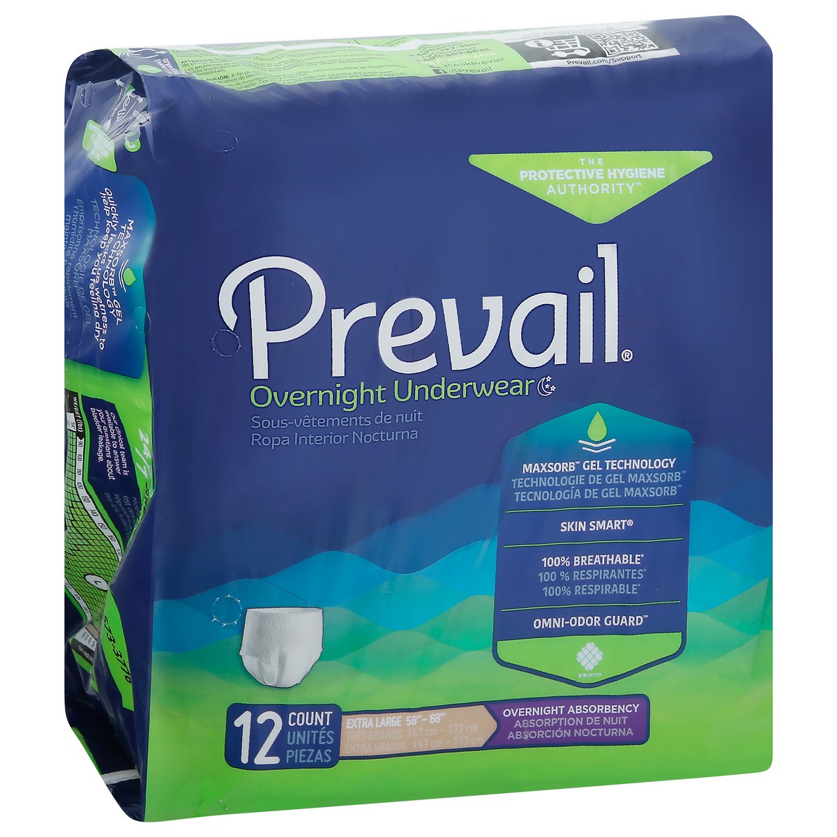 slide 5 of 13, Prevail Extra Large Overnight Absorbency Underwear XL 12 ea, 12 ct