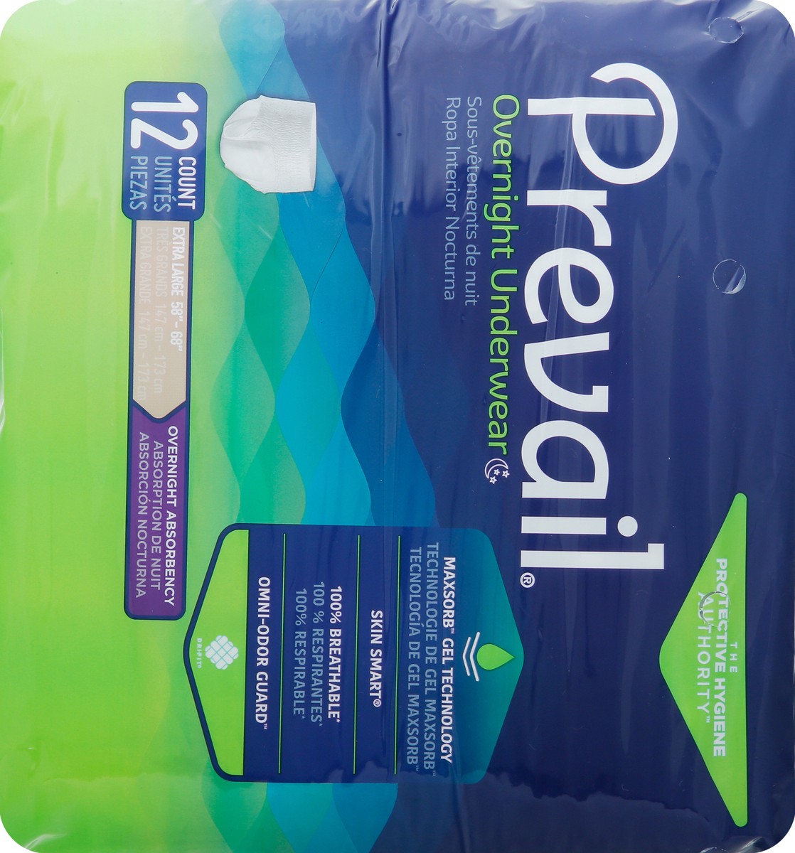 slide 8 of 13, Prevail Extra Large Overnight Absorbency Underwear XL 12 ea, 12 ct