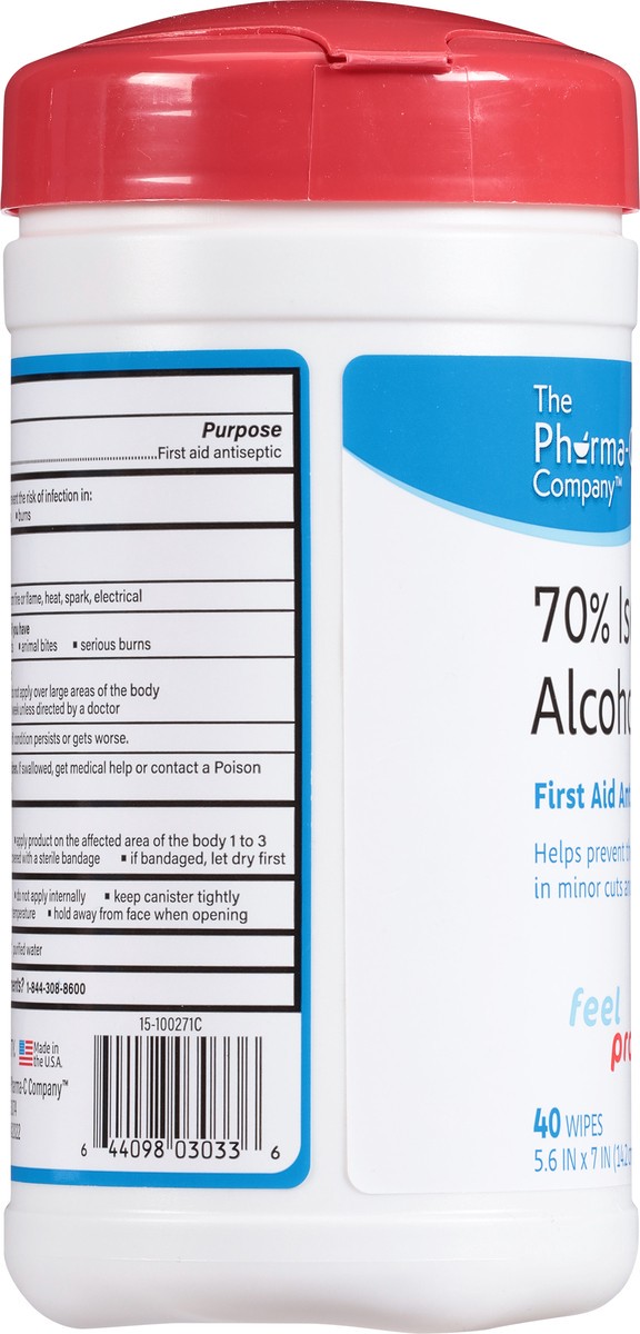 slide 9 of 10, Pharma-C-Wipes Isopropyl Alcohol Wipes 40 ea, 40 ct